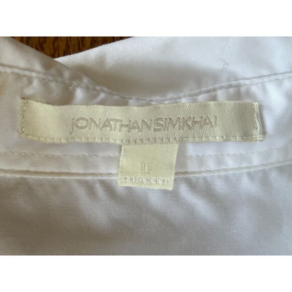 Jonathan Simkhai White High Low Button Up Shirt Top  Women's Size Large - Picture 4 of 9